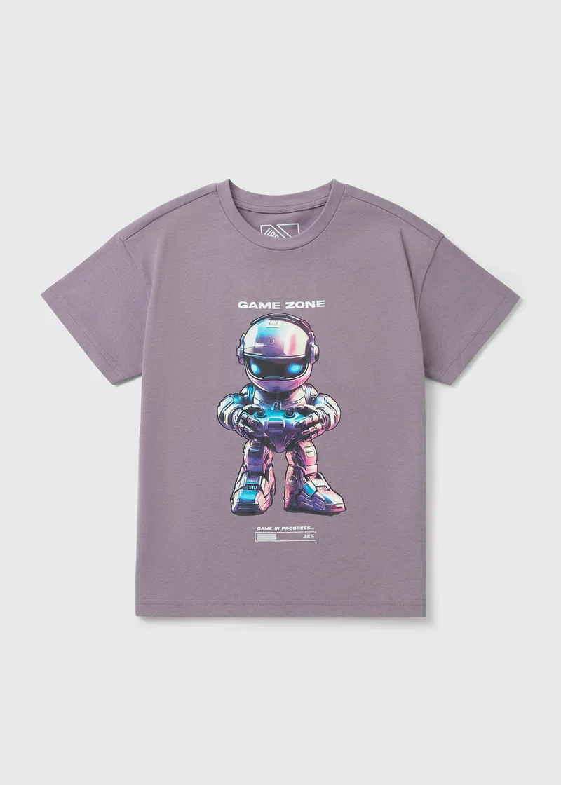 Matalan Boys Purple Game Zone T-Shirt