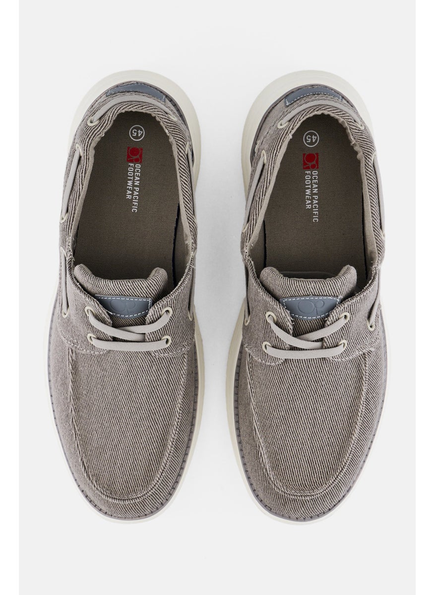 Ocean Pacific Men Lace Up Casual Shoes, Light Grey  - Image 3