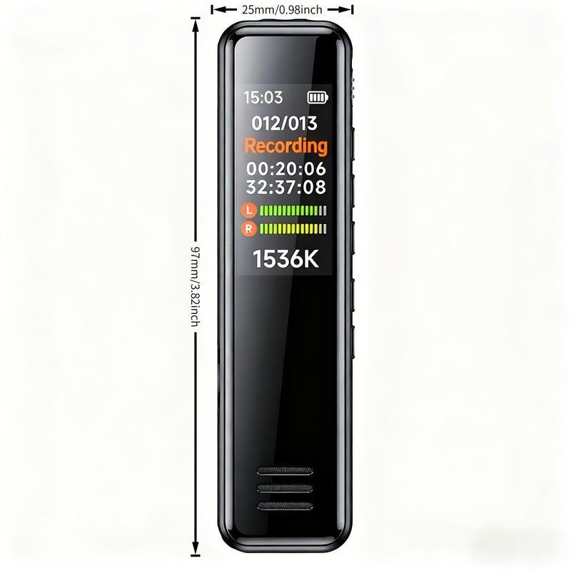 New Voice Recorder 8G Dual Mic Noise Reduction Long Distance Recording HD Screen - Image 2