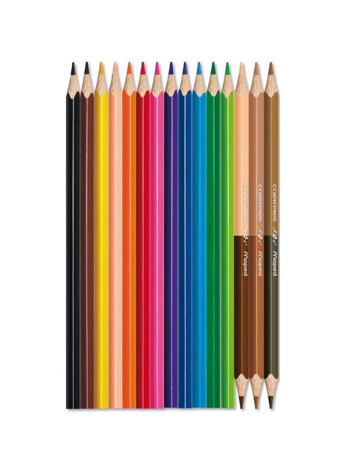 Maped 12 Wooden colors + 3 dual-ended colors in skin tones  - Image 2