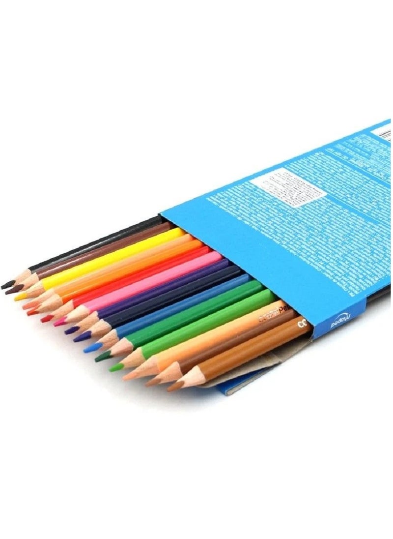 Maped - 12 Wooden colors + 3 dual-ended colors in skin tones - Image 1