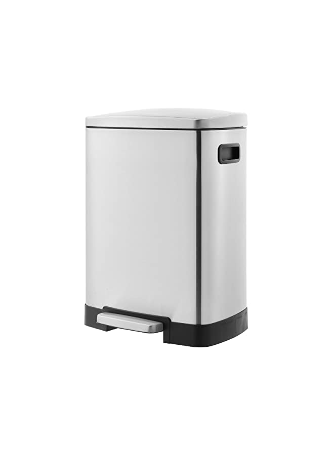 Basics rectangular pedal recycling bin with 2 compartments and soft-close lid, 25L & 15L  - Image 3