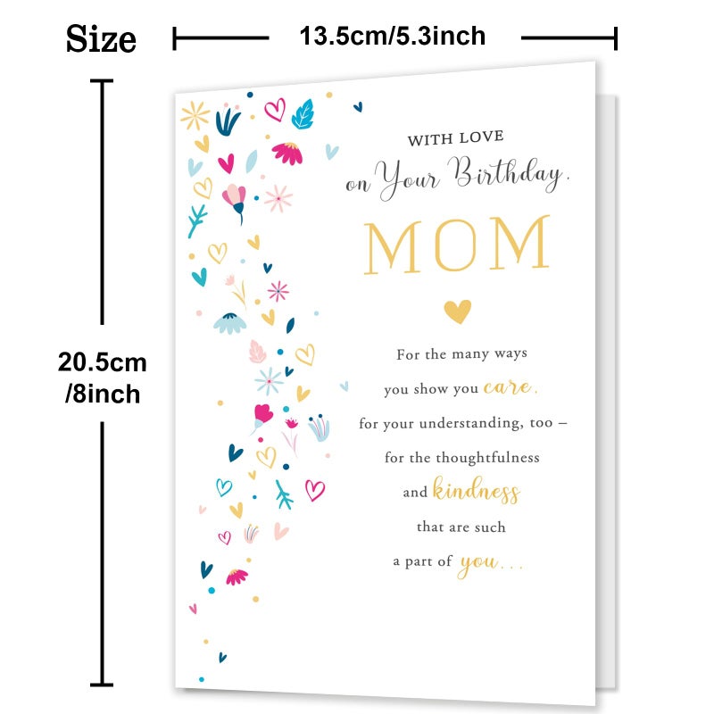 HEJOYN Mom Birthday Card, Birthday Card Gift for Mom from Son Daughter Kid, Mother Bday Cards from Kids - Image 4