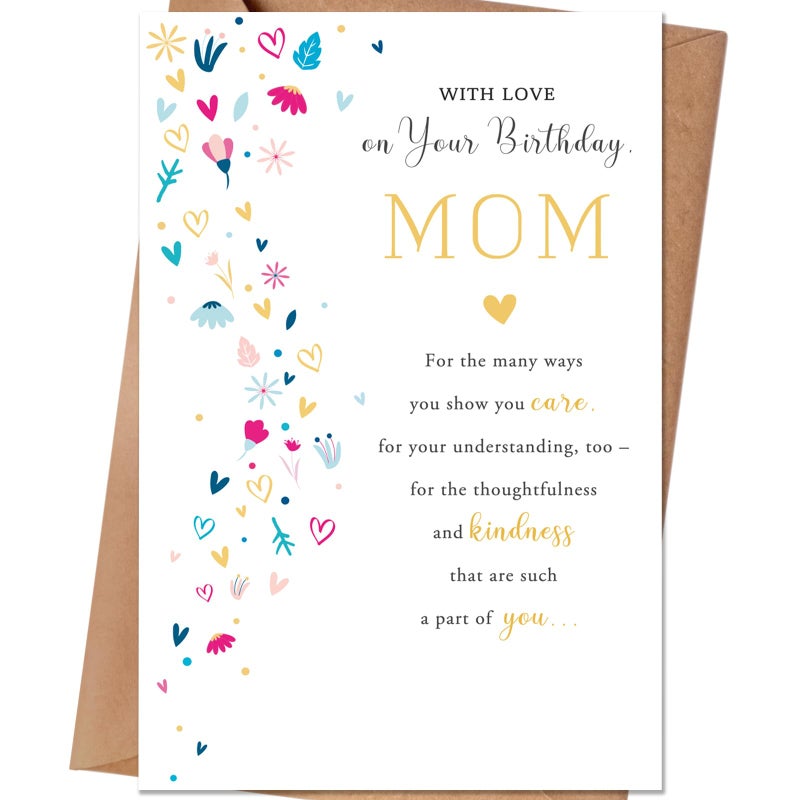 HEJOYN Mom Birthday Card, Birthday Card Gift for Mom from Son Daughter Kid, Mother Bday Cards from Kids - Image 1