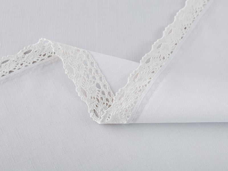 ehousehome faux linen tablecloth مع تقليم الدانتيل - مقاوم للماء/الإفساد/مقاومة وصمة عار/تجاعيد خالية - Image 4