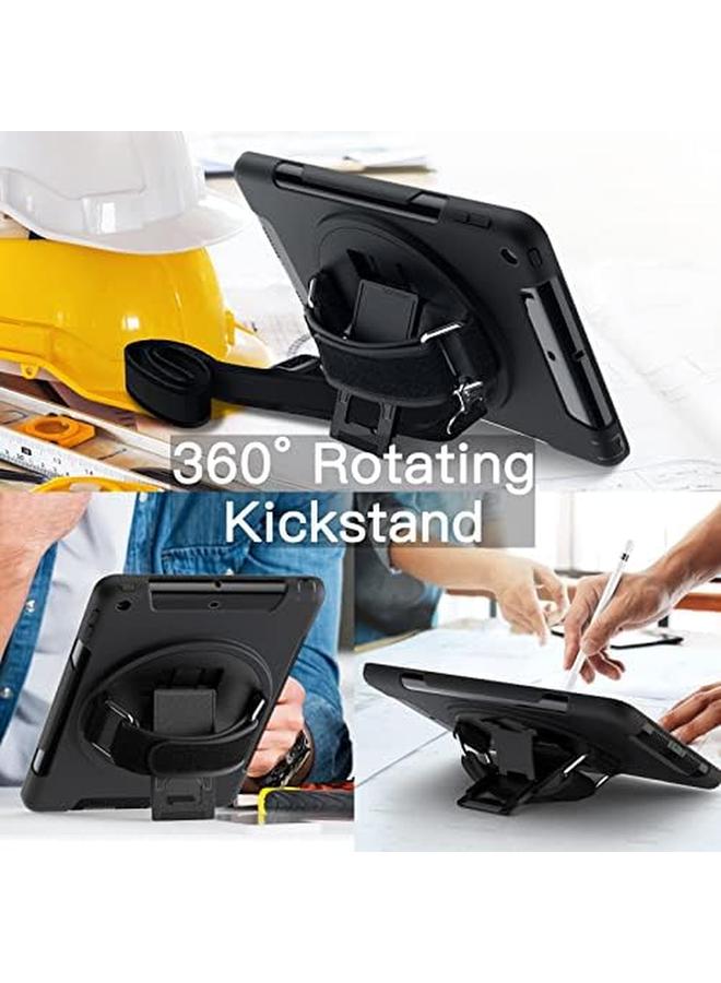جي تيك حافظة لجهاز ايباد 9.7 انش (الجيل السادس والخامس موديل 2018 2017) مع واقي شاشة مدمج واقٍ مقاوم للصدمات وحامل حزام يد دوار 360 درجة (اسود) - Image 5