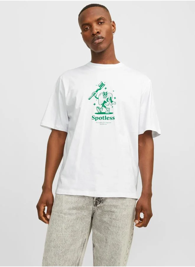 JACK & JONES Printed Crew Neck Combed Jersey T-Shirt