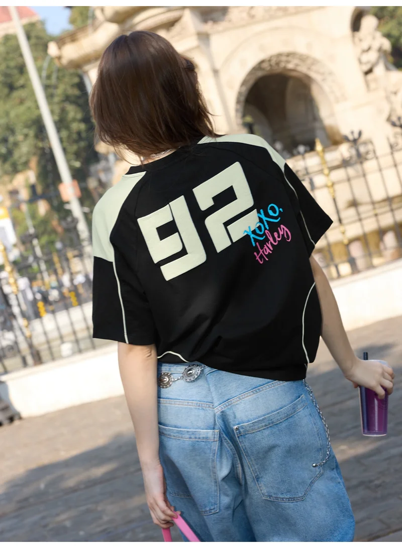 The Souled Store The Souled Store Women DC Puddin' Quinn Black Printed Oversized T-Shirts