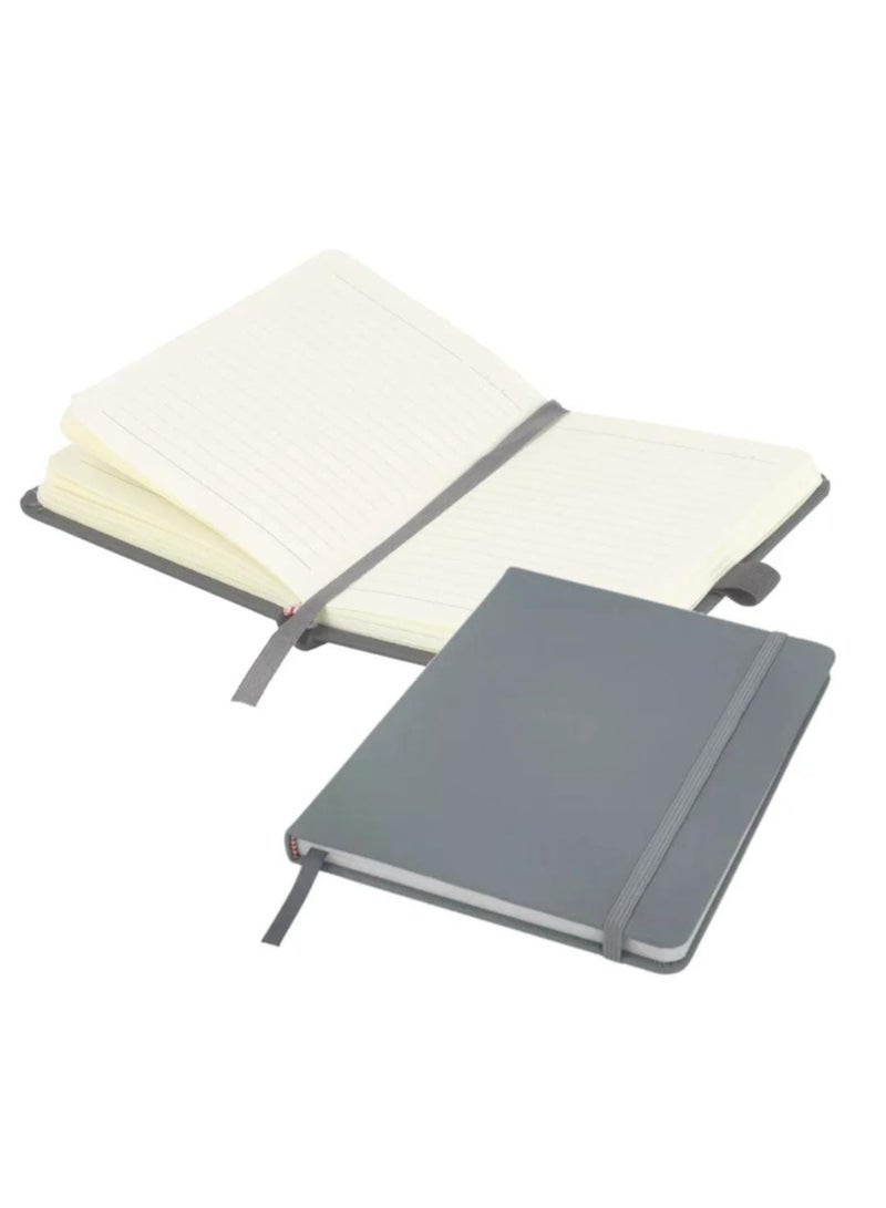 A5 Hard Cover Compact Ruled Notebook, 200 Pages Grey - Image 2