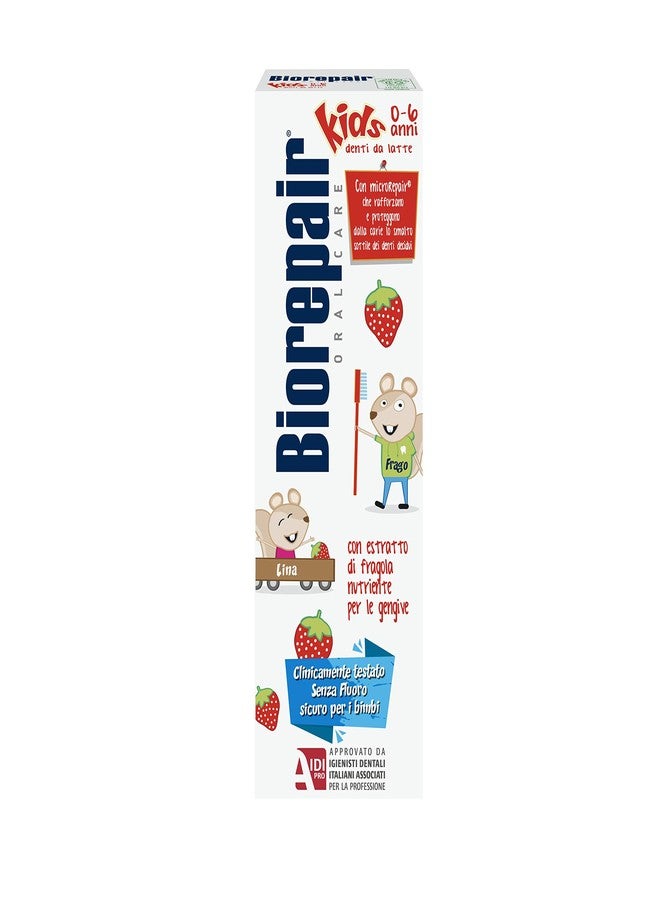 Biorepair Dentifricio Kids 0-6 anni, Dentifricio per Bambini Senza Fluoro Gusto Frutta, Anticarie, per Gengive Sane, 3 Pezzi - Image 2