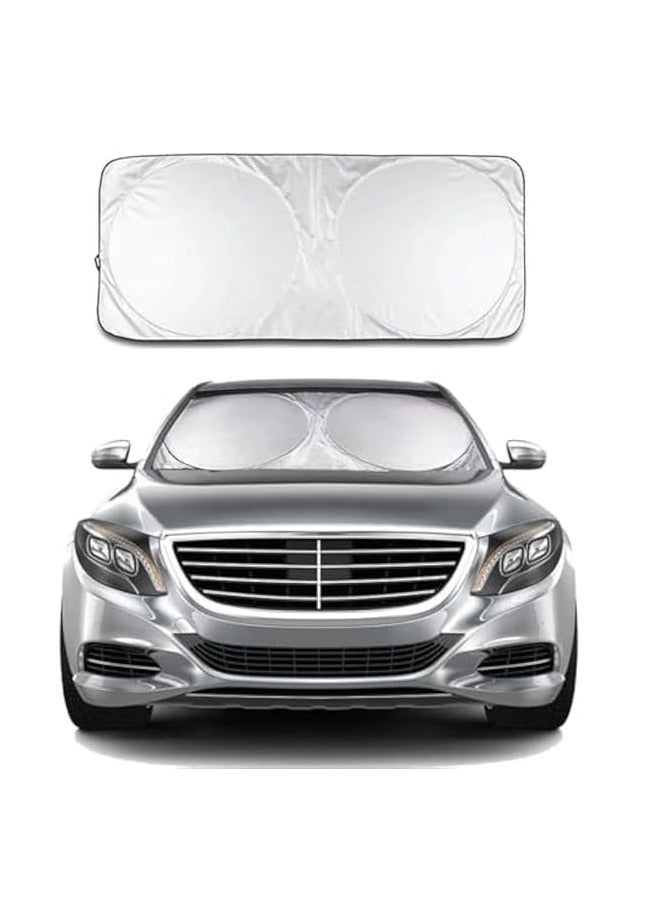RYN Car Windshield Sun Shade, Foldable Reflector Sunshade Offers Ultimate Protection for Car Interior, Cool Reflective Sun Blocker, UV Rays and Heat Sun Visor Protector, Medium (79*150cm) - Image 1