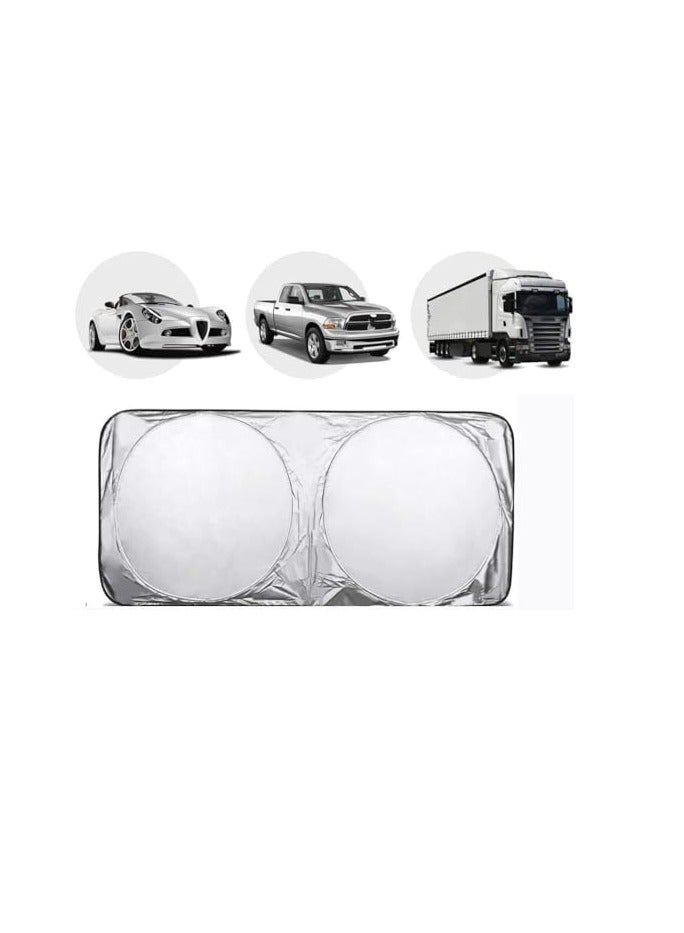 RYN Car Windshield Sun Shade, Foldable Reflector Sunshade Offers Ultimate Protection for Car Interior, Cool Reflective Sun Blocker, UV Rays and Heat Sun Visor Protector, Medium (79*150cm) - Image 3