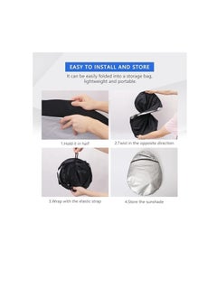 RYN Car Windshield Sun Shade, Foldable Reflector Sunshade Offers Ultimate Protection for Car Interior, Cool Reflective Sun Blocker, UV Rays and Heat Sun Visor Protector, Medium (79*150cm)  - Image 4