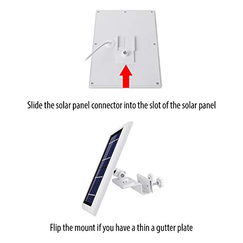 Wasserstein Gutter Mount for Solar Panel Compatible with Ring, Arlo, Blink, Reolink Cams (1 Pack, White) (Not Compatible with Ring Super Solar Panel) - Image 3