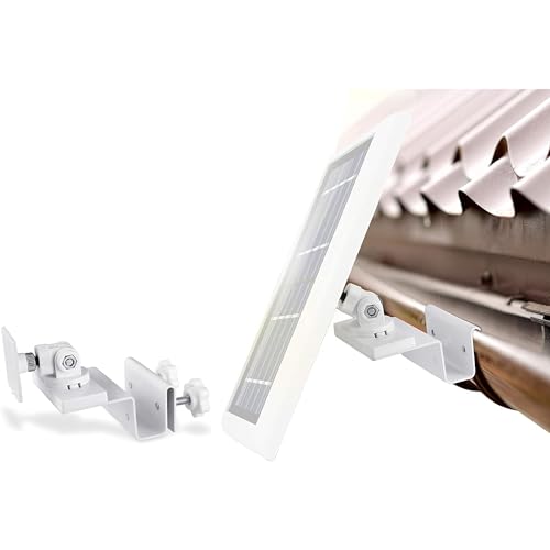 Wasserstein Gutter Mount for Solar Panel Compatible with Ring, Arlo, Blink, Reolink Cams (1 Pack, White) (Not Compatible with Ring Super Solar Panel) - Image 1