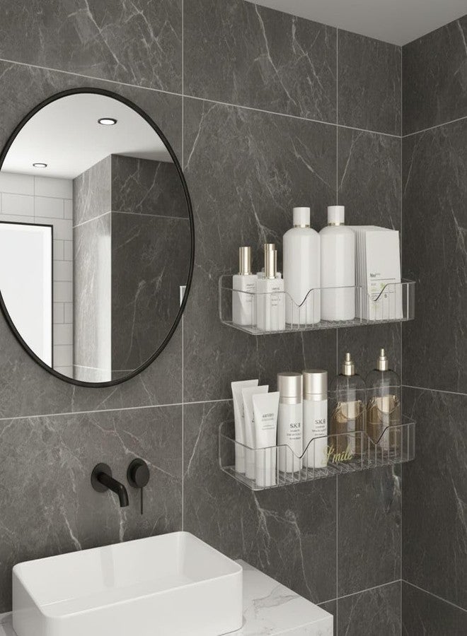 HRB PRODUCTS SmartRack 2-Tier Wall Mounted Bathroom Shelf | No Drill Adhesive Organizer for Toiletries, Shampoo, Cosmetics & Kitchen Storage | Waterproof & Rustproof Rack - Image 3