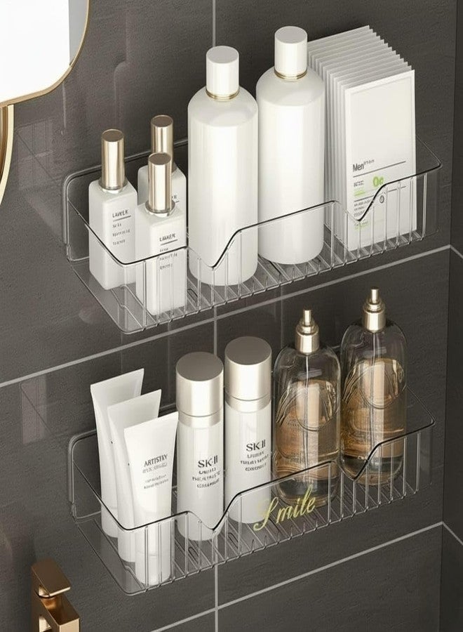 HRB PRODUCTS SmartRack 2-Tier Wall Mounted Bathroom Shelf | No Drill Adhesive Organizer for Toiletries, Shampoo, Cosmetics & Kitchen Storage | Waterproof & Rustproof Rack - Image 4