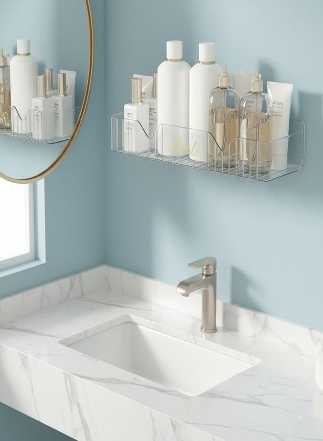 HRB PRODUCTS SmartRack 2-Tier Wall Mounted Bathroom Shelf | No Drill Adhesive Organizer for Toiletries, Shampoo, Cosmetics & Kitchen Storage | Waterproof & Rustproof Rack - Image 2