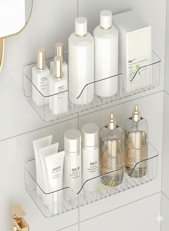 HRB PRODUCTS SmartRack 2-Tier Wall Mounted Bathroom Shelf | No Drill Adhesive Organizer for Toiletries, Shampoo, Cosmetics & Kitchen Storage | Waterproof & Rustproof Rack - Image 1