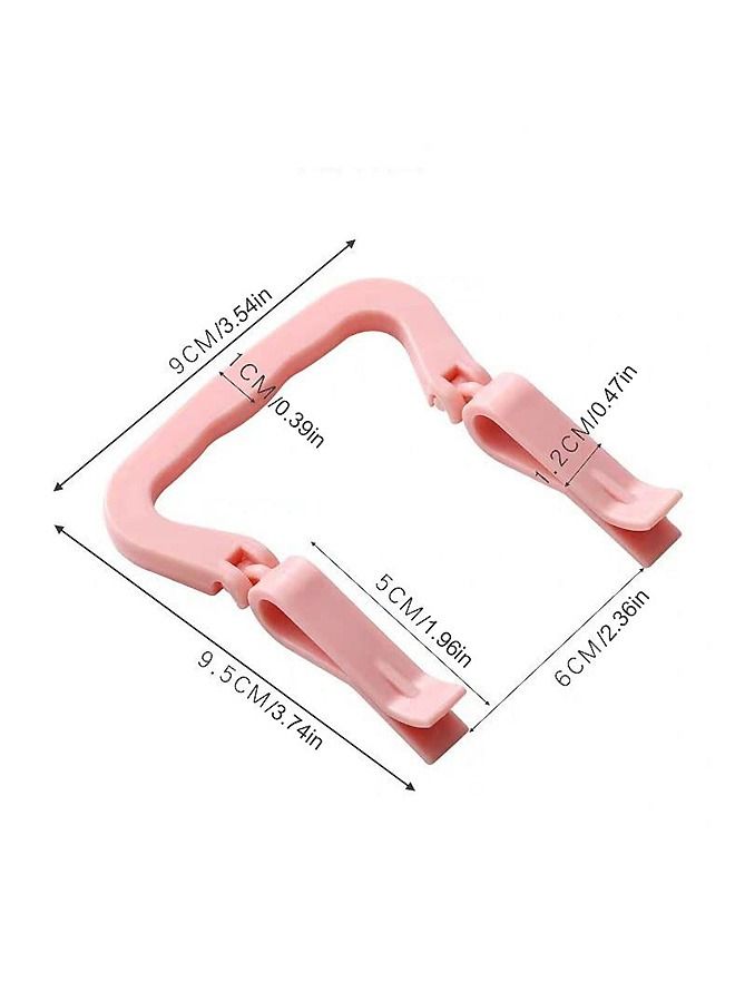 6 Pcs Garbage Bin Clip Clasp with Handle, Plastic Anti Slip Fixation Clip Holder, Trash Bag Clip Garbage Bin Clamp (Beige+Green+Pink) - Image 2