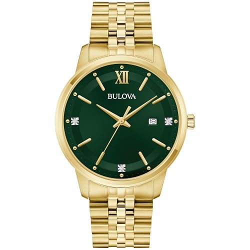 Bulova Mens Dress Classic Diamond Watch 3Hand Date Quartz Watch Stainless Steel Bracelet 41mm - Image 1