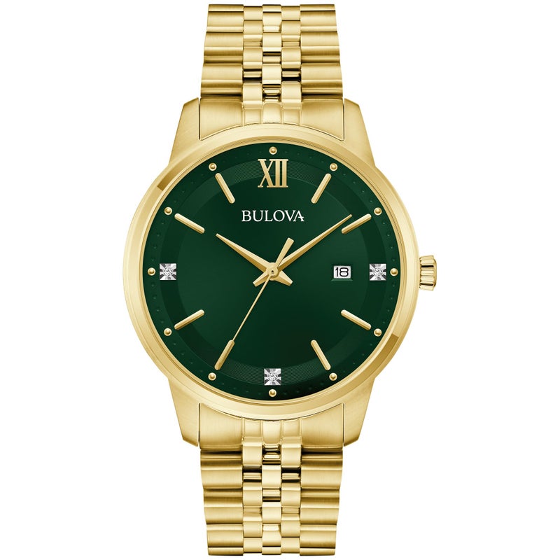 Bulova Mens Dress Classic Diamond Watch 3Hand Date Quartz Watch Stainless Steel Bracelet 41mm - Image 2
