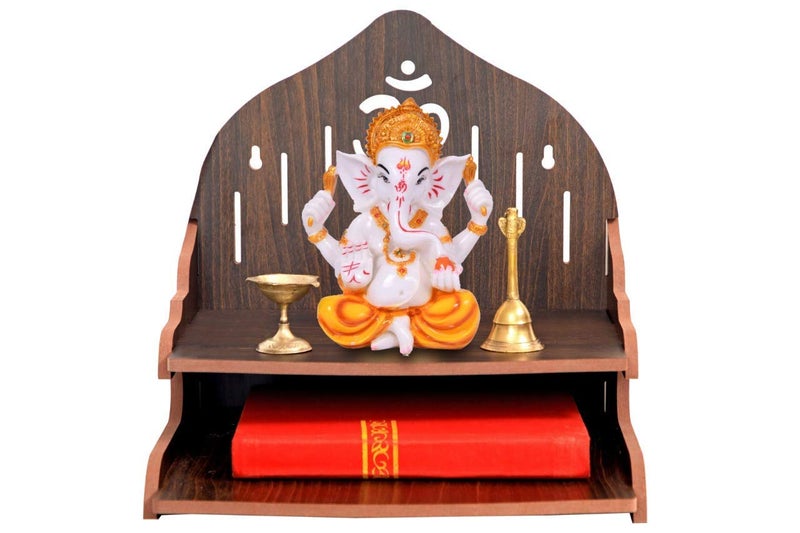 CRAFTSFY Wooden Wall Mount Temple for Home Office Art and Craft Wooden Temple Home Temple Puja Mandir Wall Hanging and Table Top Home Mandir Temple Home Decor Beautiful Wooden Temple
