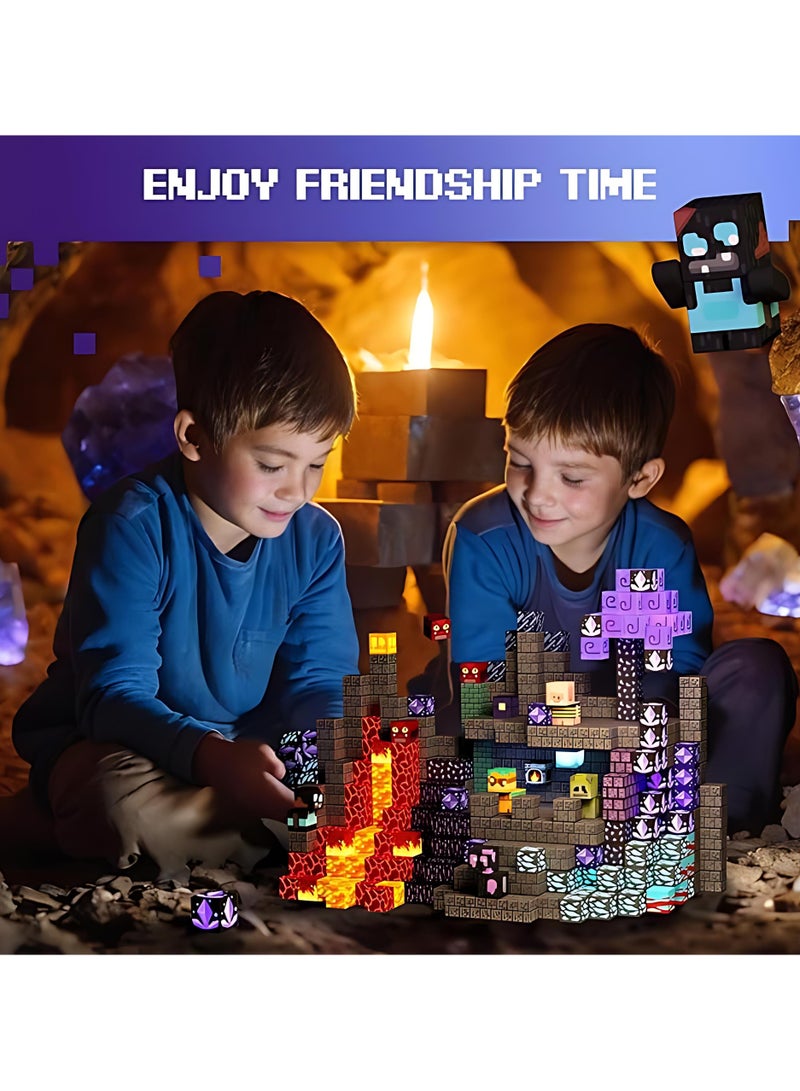 100 Pieces Magnetic Blocks-Magnet Building Blocks Magnetic Cubes Stacking, Build Magnetic Blocks Set, STEM Magnetic Tiles Toys for Kids Boys Girls Ages 3 4 5 6 7 8 9 10, Perfect Sensory Gifts for Kids  - Image 4