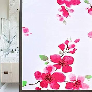 SD ENTERPRISES SD Enterprise 3D Printed Window Privacy Glass Self Adhesive Decorative for BathroomDoor WindowHeat ControlSidelightAnti UV 2 x 16feet Botanical - Image 2