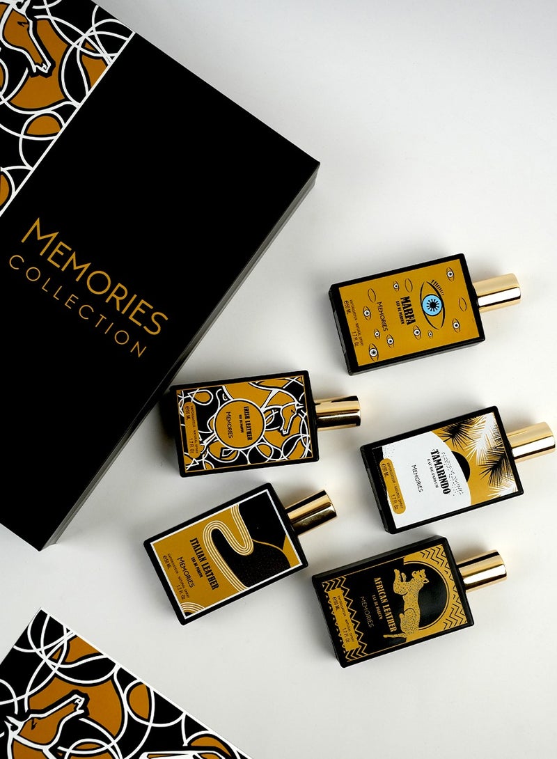 Memories Luxury Perfume Gift Set Collection 5 EDPs | Long Lasting Perfume Formulas with eather, Oud, Vanilla & Tropical Notes | Best Unisex Perfume Gift Set 50ml Each - Image 1