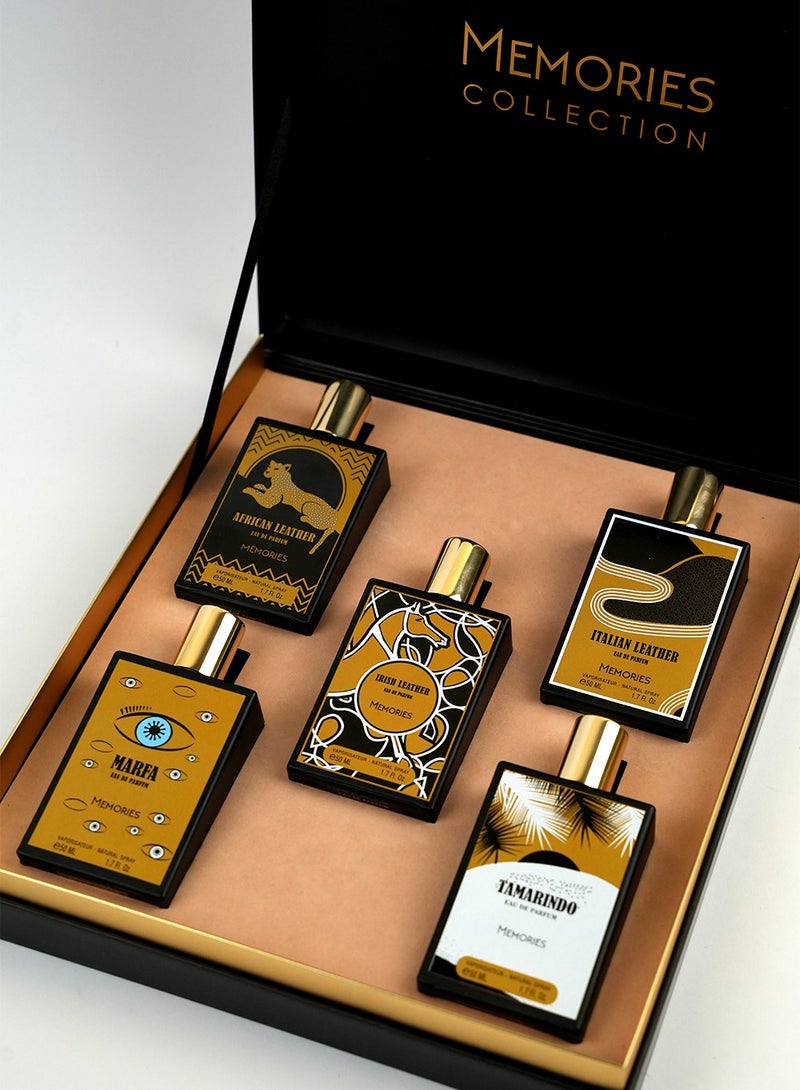 Memories Luxury Perfume Gift Set Collection 5 EDPs | Long Lasting Perfume Formulas with eather, Oud, Vanilla & Tropical Notes | Best Unisex Perfume Gift Set 50ml Each - Image 4