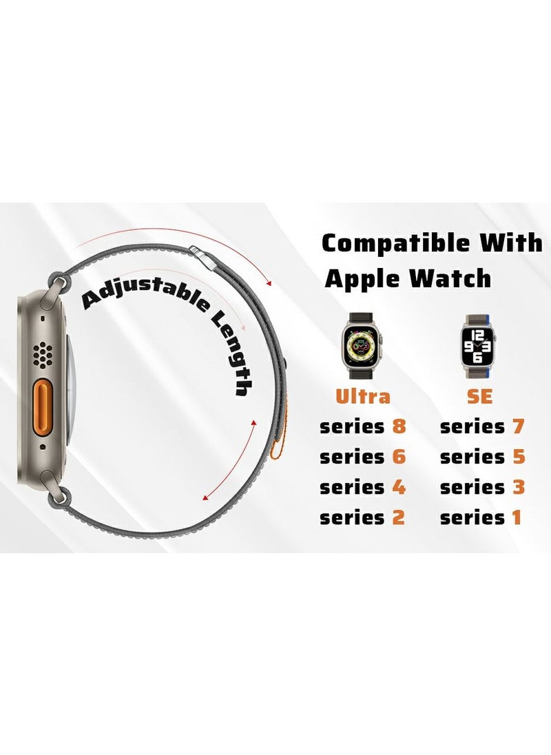 Generic - 3 Pack Trail Loop Compatible With Apple Watch Straps 40mm 44mm 38mm 42mm 41mm 45mm 49mm for Women Men, Nylon Fabric Sport Replacement Band for iWatch Ultra SE Series 9/8/7/6/5/4/3/2/1 (Black, Grey, Dark Grey) - Image 1
