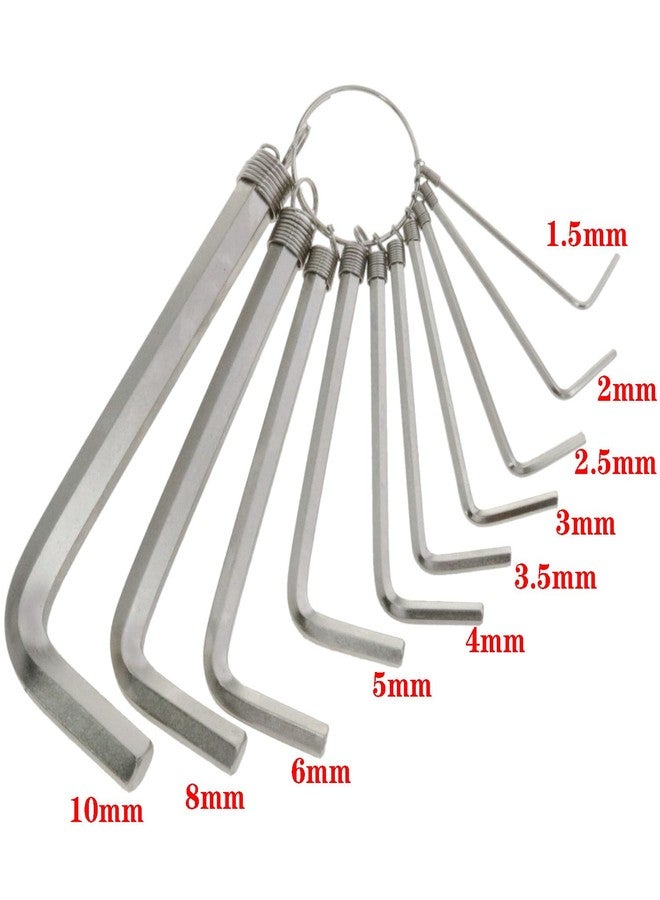 AYLIFU 1Set Allen Wrench Hex Key Set 10 in 1 L Shape Hexagon Head Wrench Wrench Size: 1.5mm, 2mm, 2.5mm, 3mm, 3.5mm, 4mm, 5mm, 6mm, 8mm, 10mm (Silver) - Image 3