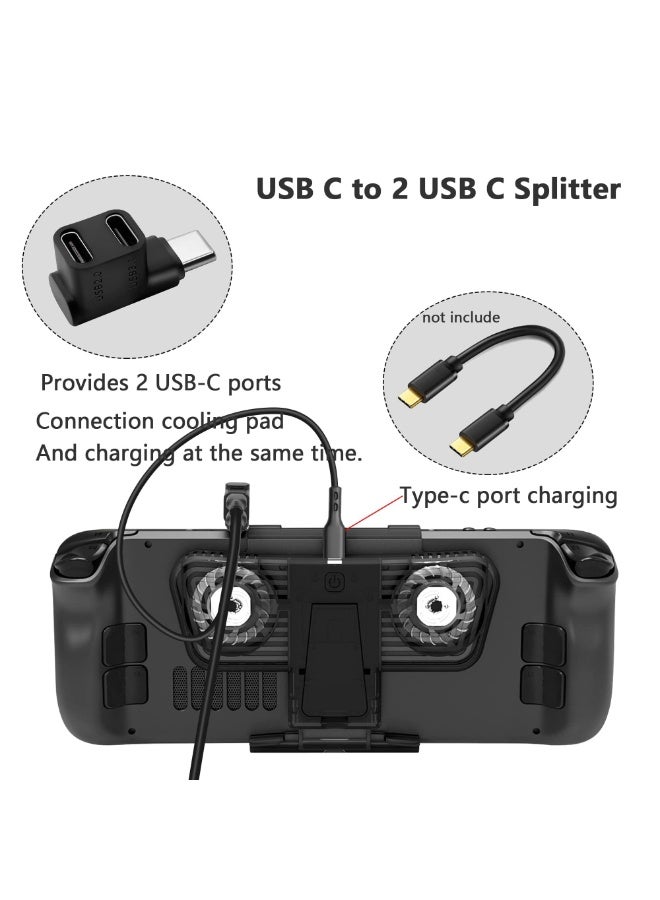 fantasize USB C Adapter, Type-C to 2 USB 3.1 USB C PD100W Charging Connector, 90 Degree Male to Dual USB-C Female Adapter for Smartphone Laptop Tablet Steam Deck - Image 5
