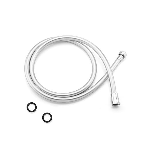 JASYA PVC Shower Hose 59 Inches Shower Hose Extra Long Used In Showerheads Spray Bidet Bathing Toilet Cleaning Pet Flexible Showerhead Hoses Replacement Chorme Showerhose For Rv Bidet Hoses(Silver, 59 In) - Image 1