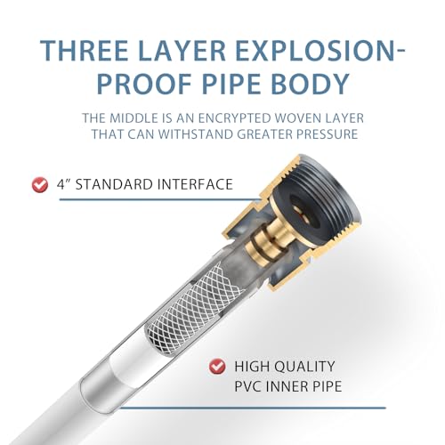 JASYA PVC Shower Hose 59 Inches Shower Hose Extra Long Used In Showerheads Spray Bidet Bathing Toilet Cleaning Pet Flexible Showerhead Hoses Replacement Chorme Showerhose For Rv Bidet Hoses(Silver, 59 In) - Image 2