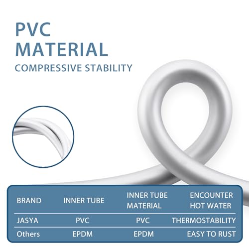 JASYA PVC Shower Hose 59 Inches Shower Hose Extra Long Used In Showerheads Spray Bidet Bathing Toilet Cleaning Pet Flexible Showerhead Hoses Replacement Chorme Showerhose For Rv Bidet Hoses(Silver, 59 In) - Image 3