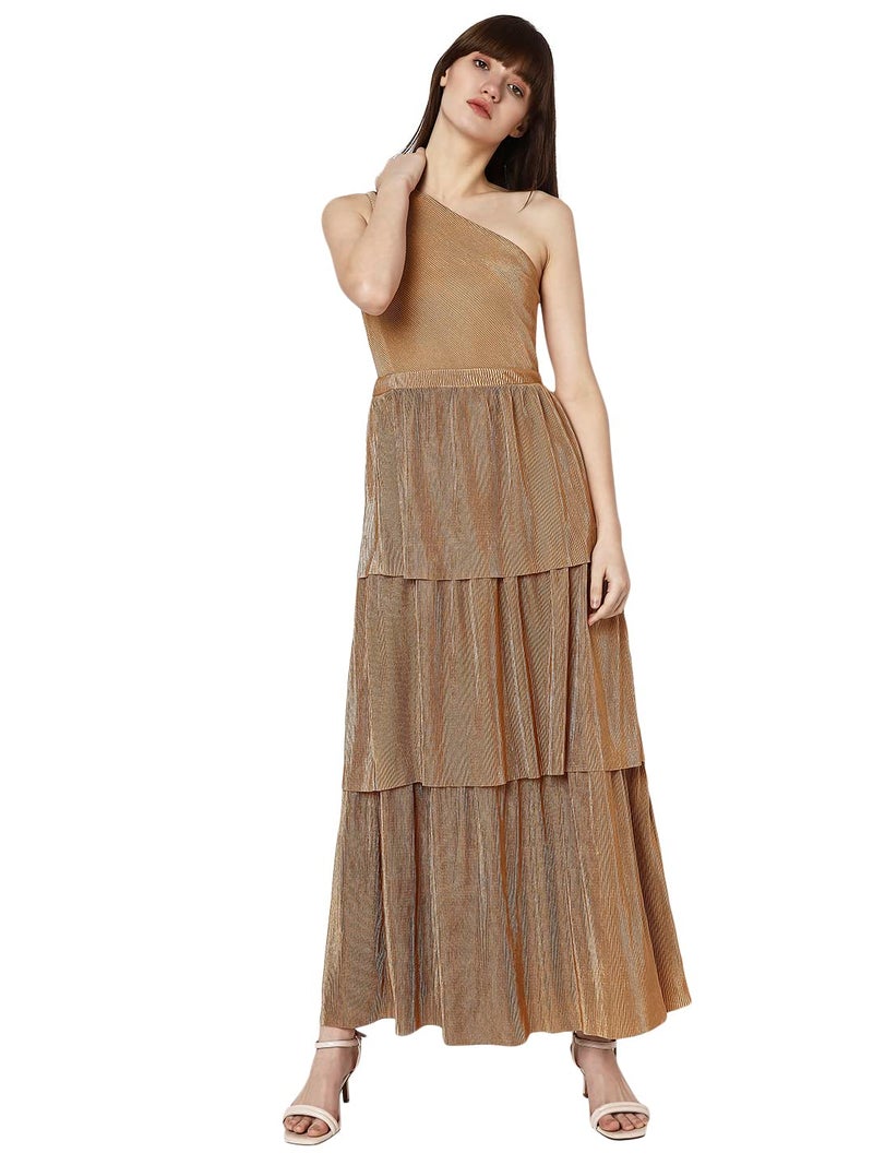 VERO MODA-Fit & Flared Dress (10298704_Pebble_M) - Image 1