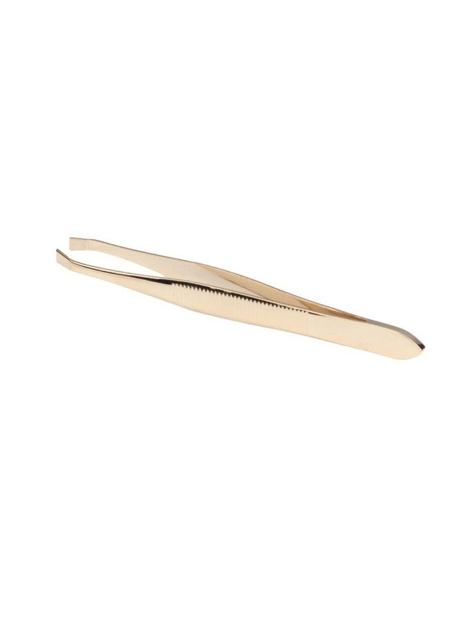 FOLELLO Slant Tip Tweezer Plucker for Eyebrows, Upper Lips & Small hairs (Golden), Precision Tweezers for Home and Professional Use, Unisex Hair Plucker, Tweezers for Women Facial Hair - Image 2