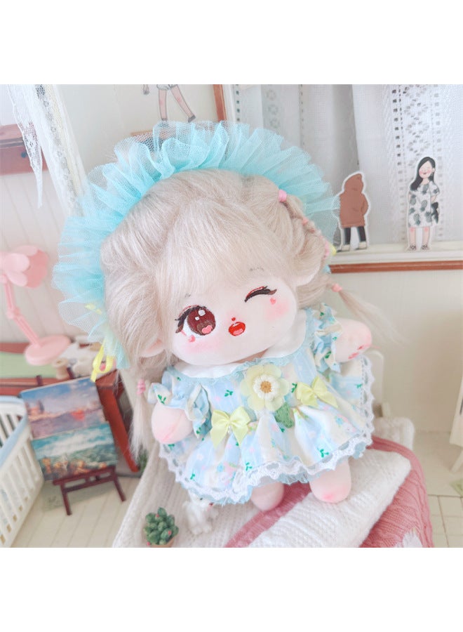20cm Non-attribute Star Doll Humanoid Doll Plush Toy Gentle Internet Celebrity Cute Cotton Doll Nude Doll-Specifications:No Skeleton 20cm-Color:Warm Bunny Garden Two-Piece Set