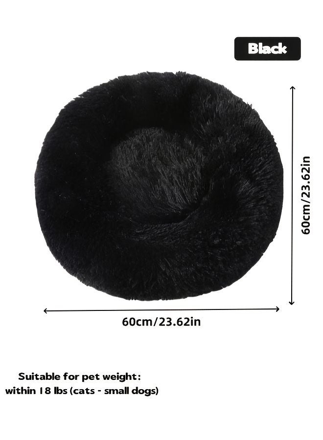 سرير قطط رمادي ناعم من الفرو، سرير مريح ودائري للقطط والكلاب الصغيرة - Image 5
