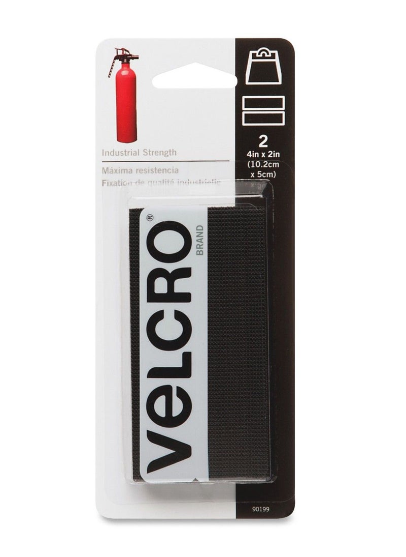 Velcro عبوة مزدوجة 2X4 بوصة شريط أسود - Image 1