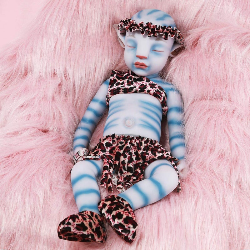 Vollence 20 inch Avatar Sleeping Silicone Realistic Lifelike Baby Doll Girl - Image 3