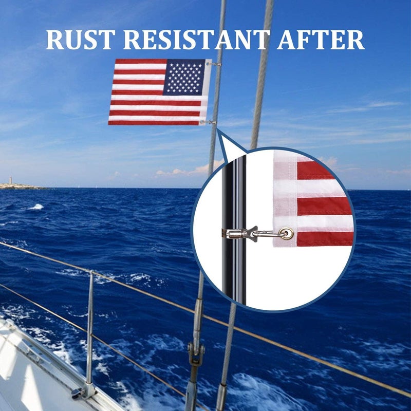 FLAGMESAGE Universal Boat Flag Marine with 4 Boat Flag Pole Kits USA Flag with 50 Embroidered Stars American Boat Flag - Image 3