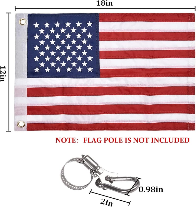 FLAGMESAGE Universal Boat Flag Marine with 4 Boat Flag Pole Kits USA Flag with 50 Embroidered Stars American Boat Flag - Image 4