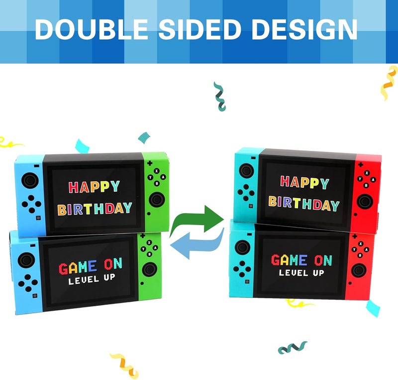 JOARHONAL صناديق هدايا حفلة ألعاب الفيديو - 12 قطعة من هدايا موضوع لعبة على شكل صناديق للأطفال الأولاد لوازم حفلة عيد ميلاد ألعاب الفيديو أكياس حلوى زينة حفلة اللاعبين - Image 5