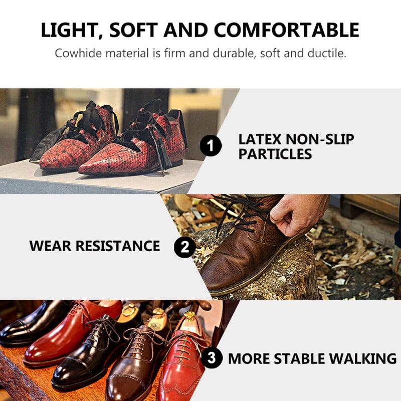 Men Leather Anti Slip Insoles Breathable Sweat Absorbing Shoe Inserts Size 46 - Image 5