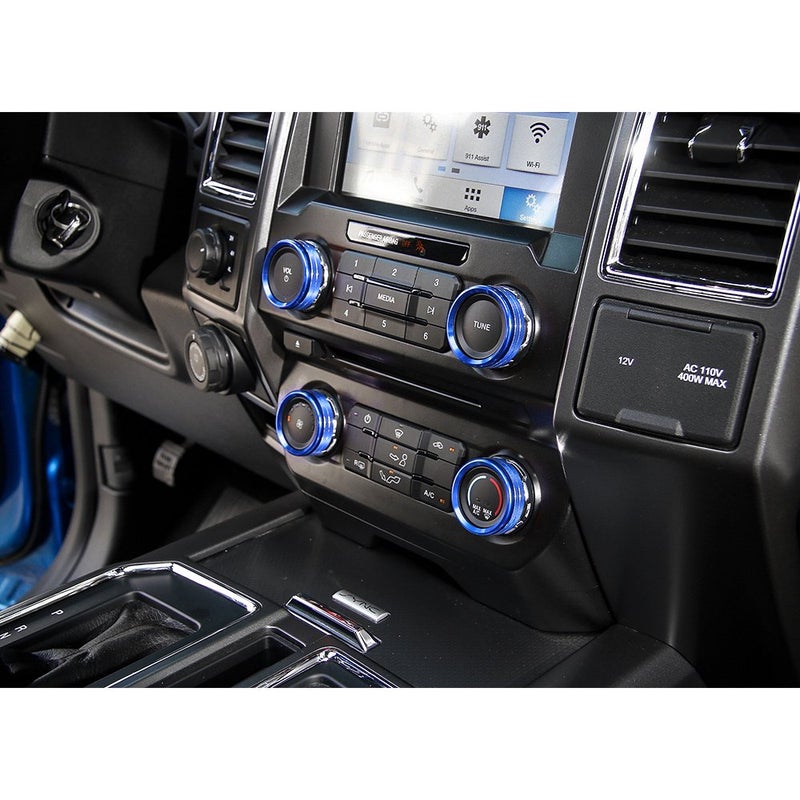 Keptrim Blue Aluminum Knob Ring Trim for Ford F150 - Image 5