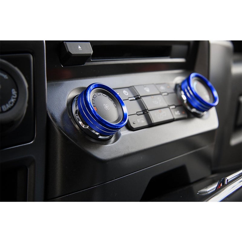 Keptrim Blue Aluminum Knob Ring Trim for Ford F150 - Image 4