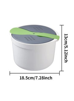 Generic Microwave Rice Cooker, 2L Microwave Steamer Set with Rice Scoop, Lid, Strainer and Steaming Pot, Microwave Rice Maker Set for Pasta, Potato, Vegetables, Quinoa, Oatmeal, Non-stick, BPA Free (Green)  - Image 4